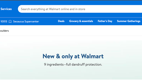 Walmart Head & Shoulders Bare Leaderboard Ad
