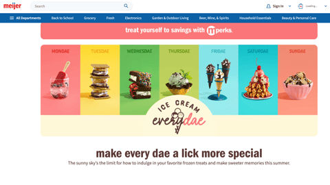 Meijer Unilever 'Ice Cream Everydae' Page