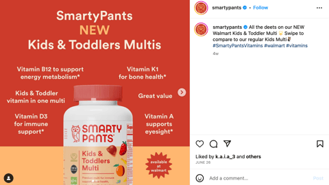 SmartyPants Walmart 'All the Deets' Instagram Update