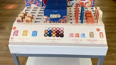 Ulta Naruto X ColourPop Table Display