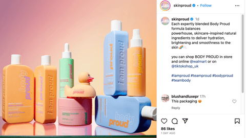 Body Proud Walmart 'Expertly Blended' Instagram Update
