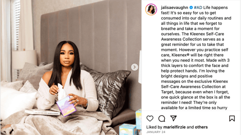 Kleenex Self-Care Awareness Collection at Target Instagram Update