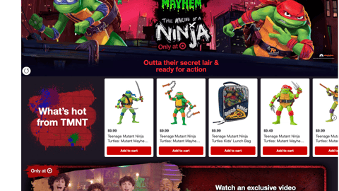 Target 'Teenage Mutant Ninja Turtles: Mutant Mayhem' Promotional Page