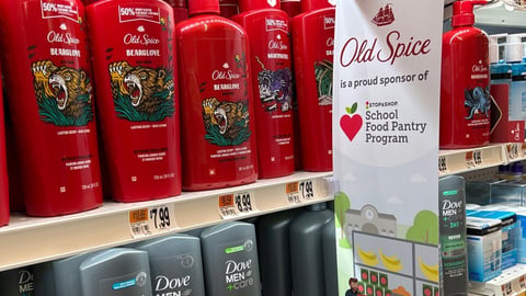 Stop & Shop Old Spice 'School Food Pantry' Shelf Talker