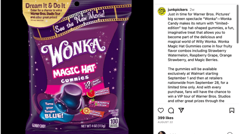 Wonka Magic Hat Gummies Walmart Instagram Update