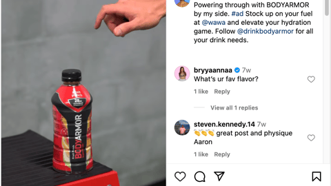 BodyArmor Wawa 'Powering Through' Instagram Ad