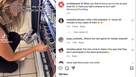 Circle K Celsius Cosmic Vibe Instagram Update