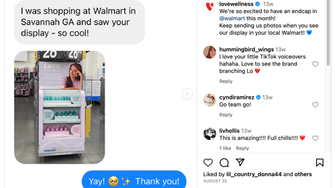 Love Wellness Walmart Instagram Update