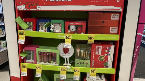 Walgreens Peanuts X Profusion Cosmetics Endcap