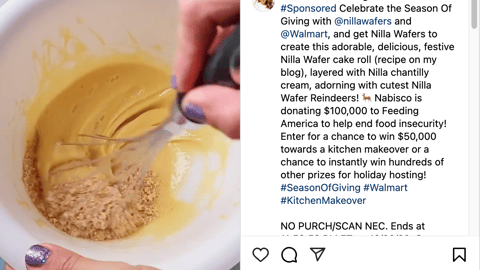 Nilla Wafers Walmart 'Celebrate the Season of Giving' Instagram Update