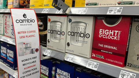 Cambio Roasters 'Aluminum Coffee Pods' Shelf Talker