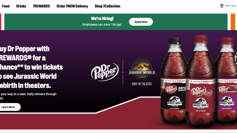 7-Eleven Jurassic World Dr Pepper Landing Page