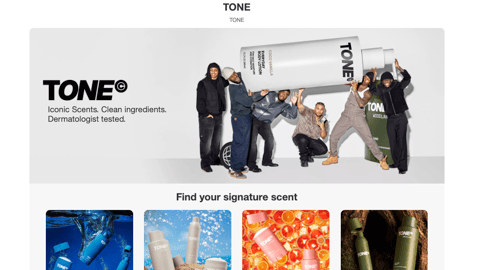 Target TONE 'Find Your Signature Scent' Web Page