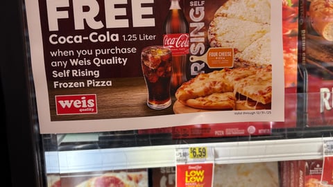 Weis 'Free -Coca-Cola' Refrigerated Display Sign