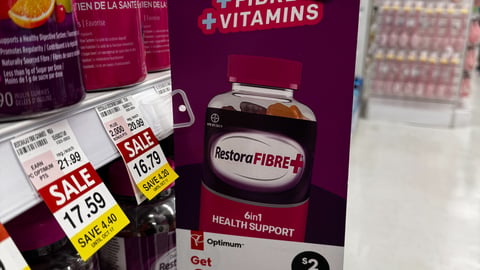 Shoppers Drug Mart RestoraFibre 'Get 2,000 pts' Shelf Talker