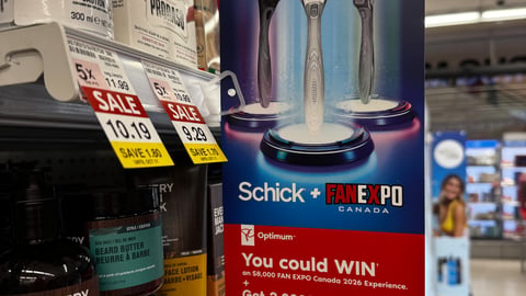 Shoppers Drug Mart Schick Fan Expo Canada Shelf Talker