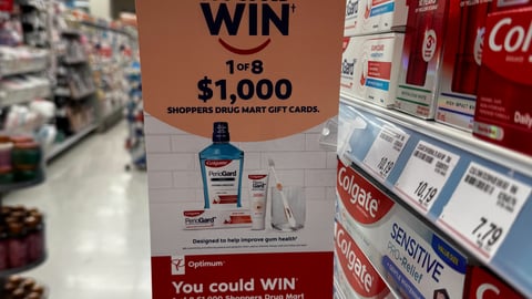 Shoppers Drug Mart Colgate 'You Could Win' Shelf Talker
