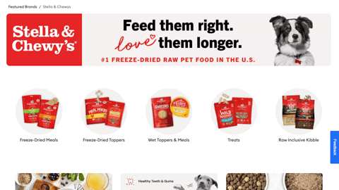 PetSmart Stella & Chewy's 'Feed Them Right' Web Page