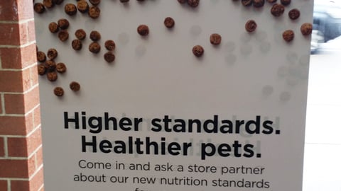Petco 'New Nutrition Standards' Window Sign