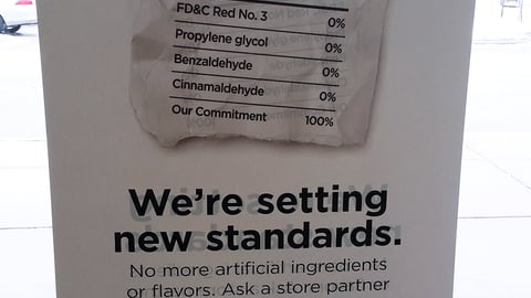 Petco 'No More Artificial Ingredients' Window Sign