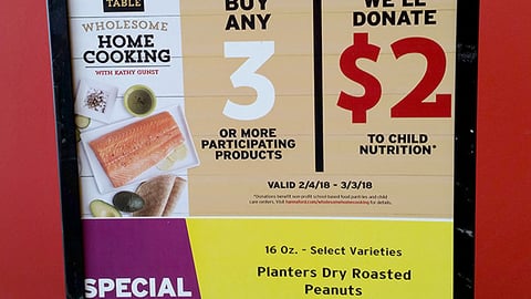 Hannaford Planters 'Wholesome Home Cooking' Dump Bin Header