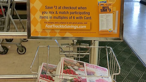 Smith's 'Fast Track to Savings' Stanchion Sign 