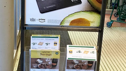 Whole Foods 'Introducing 5% Back' Stanchion Sign