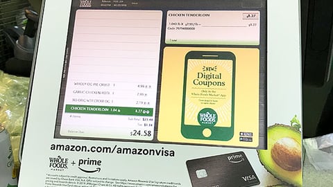 Whole Foods 'Introducing 5% Back' Checkout Sign