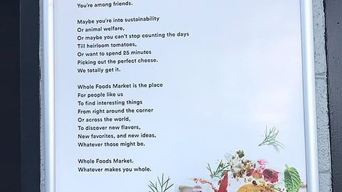 Whole Foods 'Whatever Makes You Whole' Framed Sign