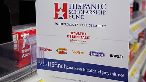 J&J Hispanic Scholarship Fund Shelf Talker