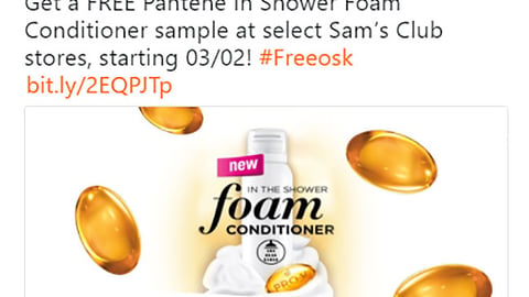 Freeosk Sam's Club Pantene Twitter Update