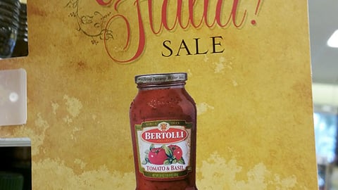 Publix Bertolli 'Primo Prices' Shelf Talker