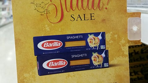 Viva Italia Barilla 'Primo Prices' Shelf Talker