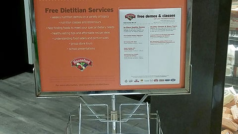 Hannaford 'Question About Nutrition?' Rack Sign