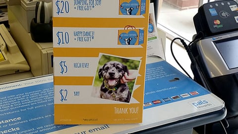 Petco 'Donate Today' Counter Sign