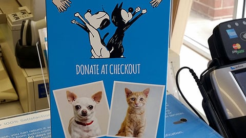 Petco 'Donate at Checkout' Counter Sign