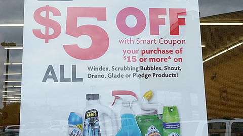 Family Dollar SC Johnson 'Click. Shop. Save.' Window Poster