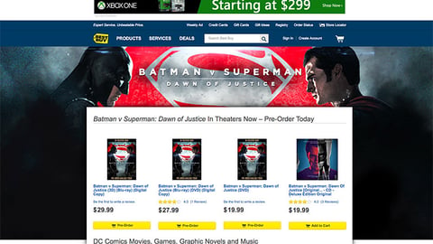 BestBuy.com 'Batman v Superman' Skin