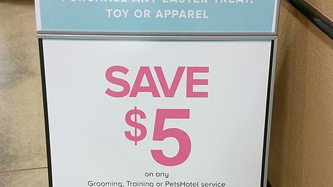 PetSmart 'Purchase Any Easter Treat' A-Board