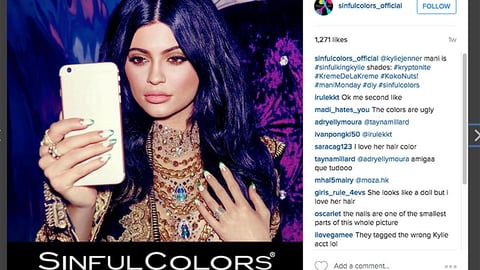 SinfulColors 'Kylie Jenner' Instagram Update
