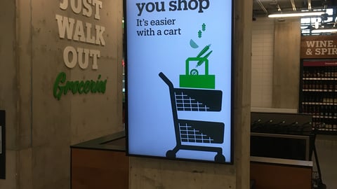 Amazon Go Grocery 'Bag as You Shop' Digital Sign