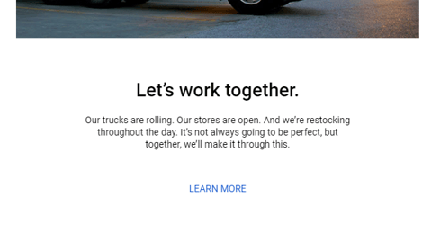 Publix 'Let's Work Together' Email Blast