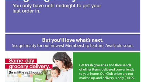 BJ's 'Pick Up & Pay Is Going Away' Email