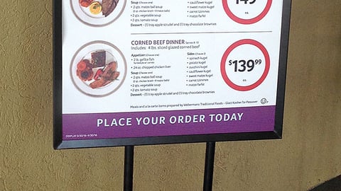Winn-Dixie 'Passover Meals Made Easy' Stanchion Sign