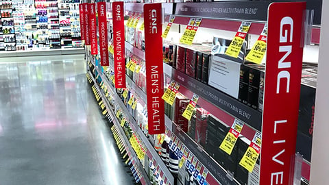 GNC 'Live Well' In-Line Signage