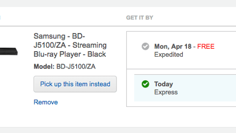 Best Buy 'Delivery' Checkout Page