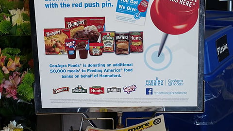 ConAgra Hannaford 'Child Hunger Ends Here' Rack Sign