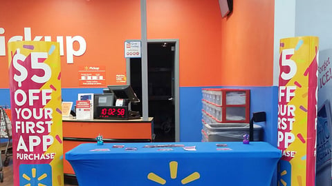 Walmart 'First App Purchase' Incentive Table Display