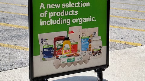 Naturally Better 'A New Selection' Stanchion Sign