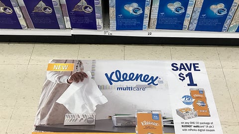 Kleenex Multicare Meijer '75% Larger Tissues' Floor Cling